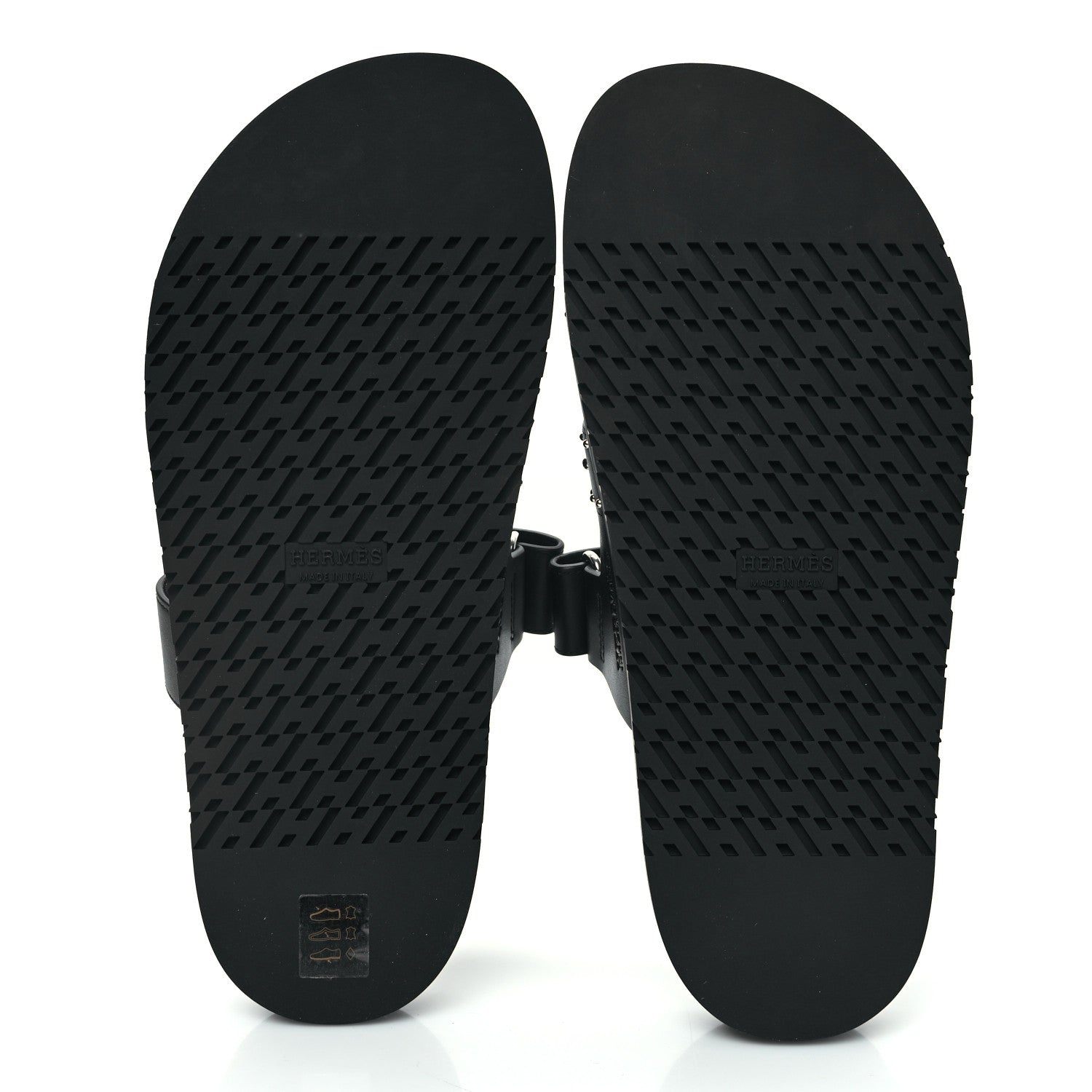 Hermes Calfskin Medor Studded Womens Chypre Sandals 39.5 Black 5 of 8