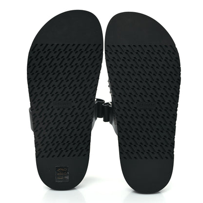 Hermes Calfskin Medor Studded Womens Chypre Sandals 39.5 Black 5 of 8