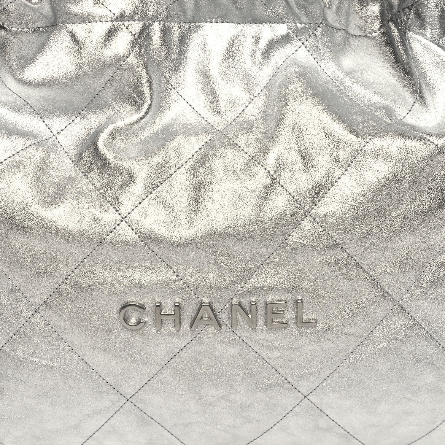 Chanel Metallic Calfskin Quilted Chanel 22 Silver 10 of 12