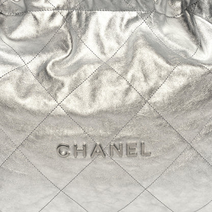 Chanel Metallic Calfskin Quilted Chanel 22 Silver 10 of 12