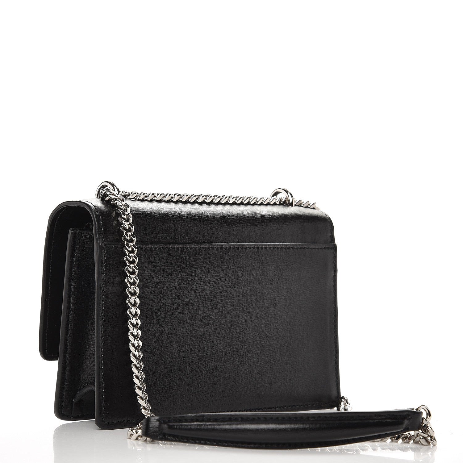Saint Laurent Calfskin Monogram Sunset Chain Wallet Black 4 of 7