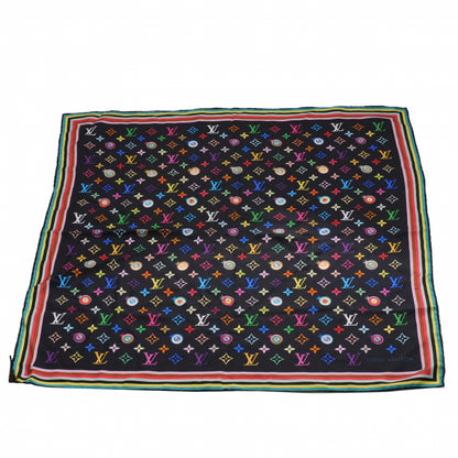 Louis Vuitton Silk Multicolor Eye Love Scarf Black 2 of 6