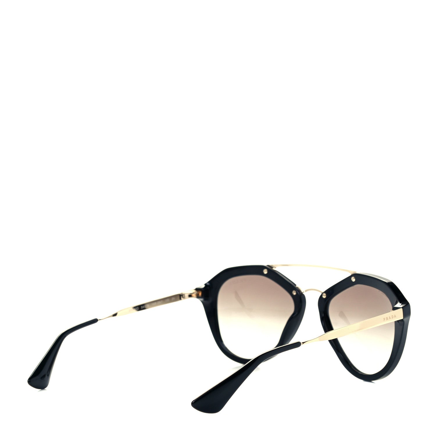 Prada Acetate Metal Cinema Sunglasses SPR 12Q Black 4 of 8