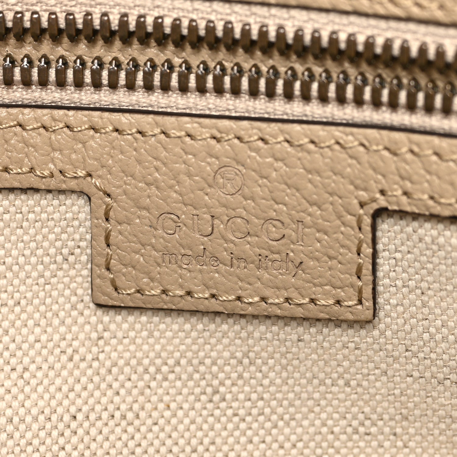 Gucci GG Supreme Monogram Textured Dollar Calfskin Web Small Ophidia Half Moon Hobo Beige Mystic White Oatmeal 6 of 7