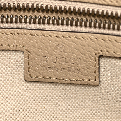 Gucci GG Supreme Monogram Textured Dollar Calfskin Web Small Ophidia Half Moon Hobo Beige Mystic White Oatmeal 6 of 7