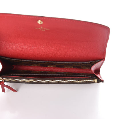 Louis Vuitton Damier Ebene Emilie Wallet Red 5 of 6