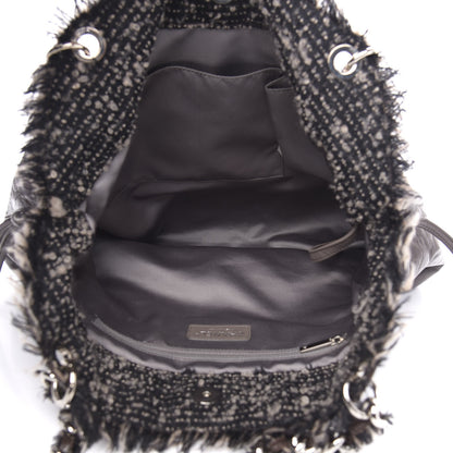 Chanel Tweed Lambskin Drawstring Tweedy Tote Brown 5 of 14