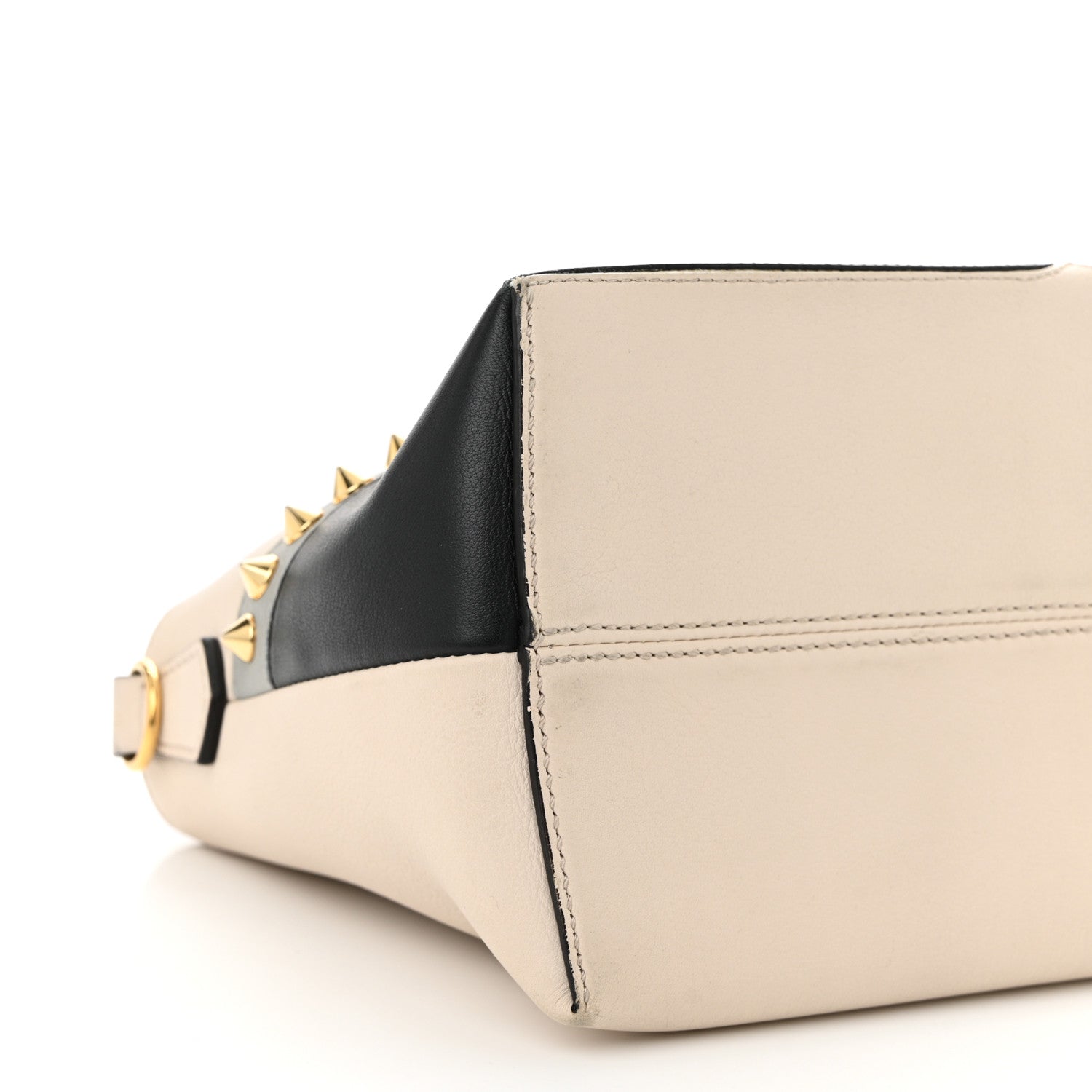 Fendi Vitello Dolce Monster Eyes Inlay Studded Medium By The Way Boston Bag Camelia Black Multicolor 9 of 12