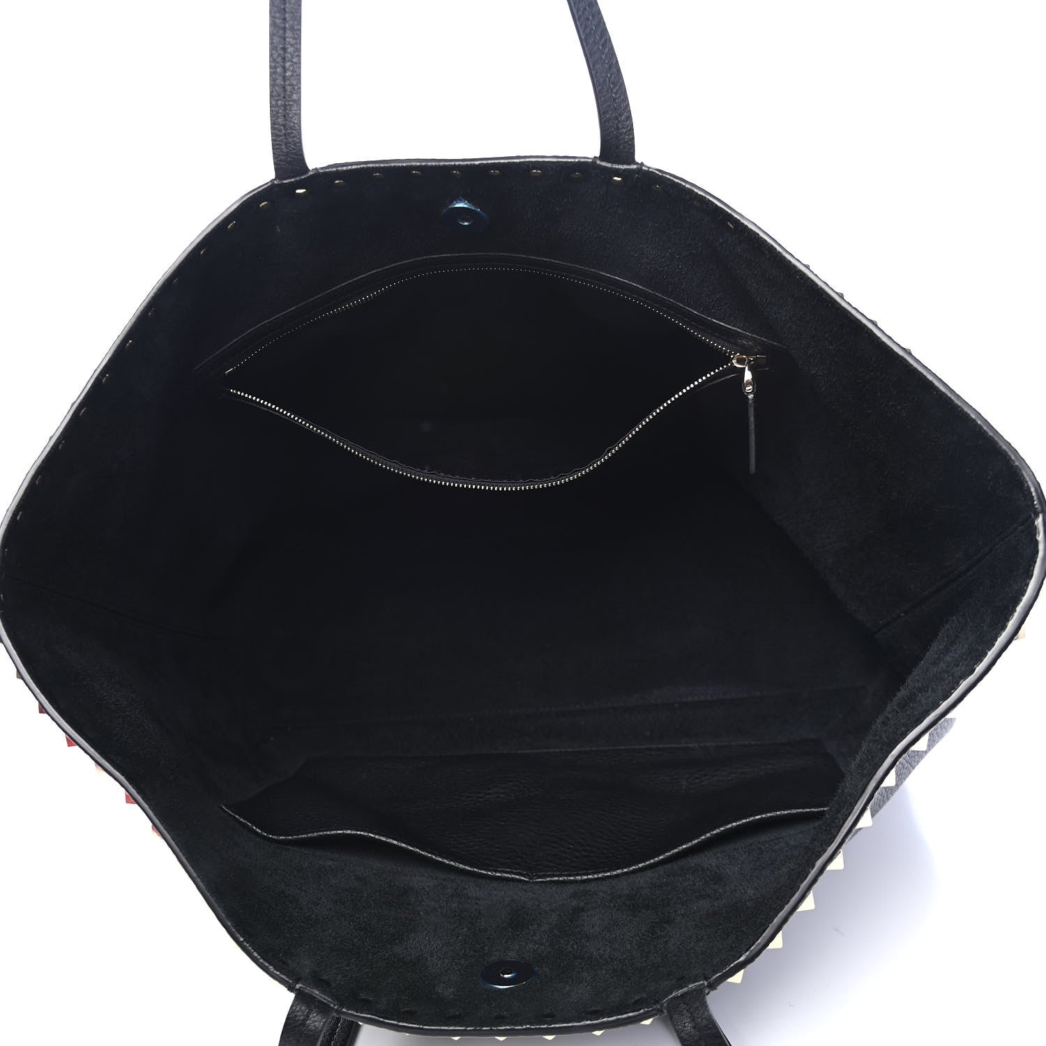 Valentino Garavani Grained Calfskin Rockstud Shoulder Tote Black 5 of 8
