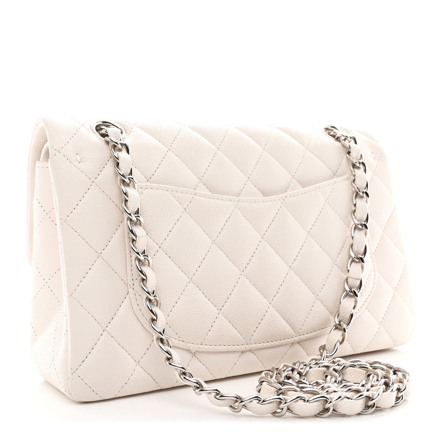 Caviar Quilted Small Double Flap White