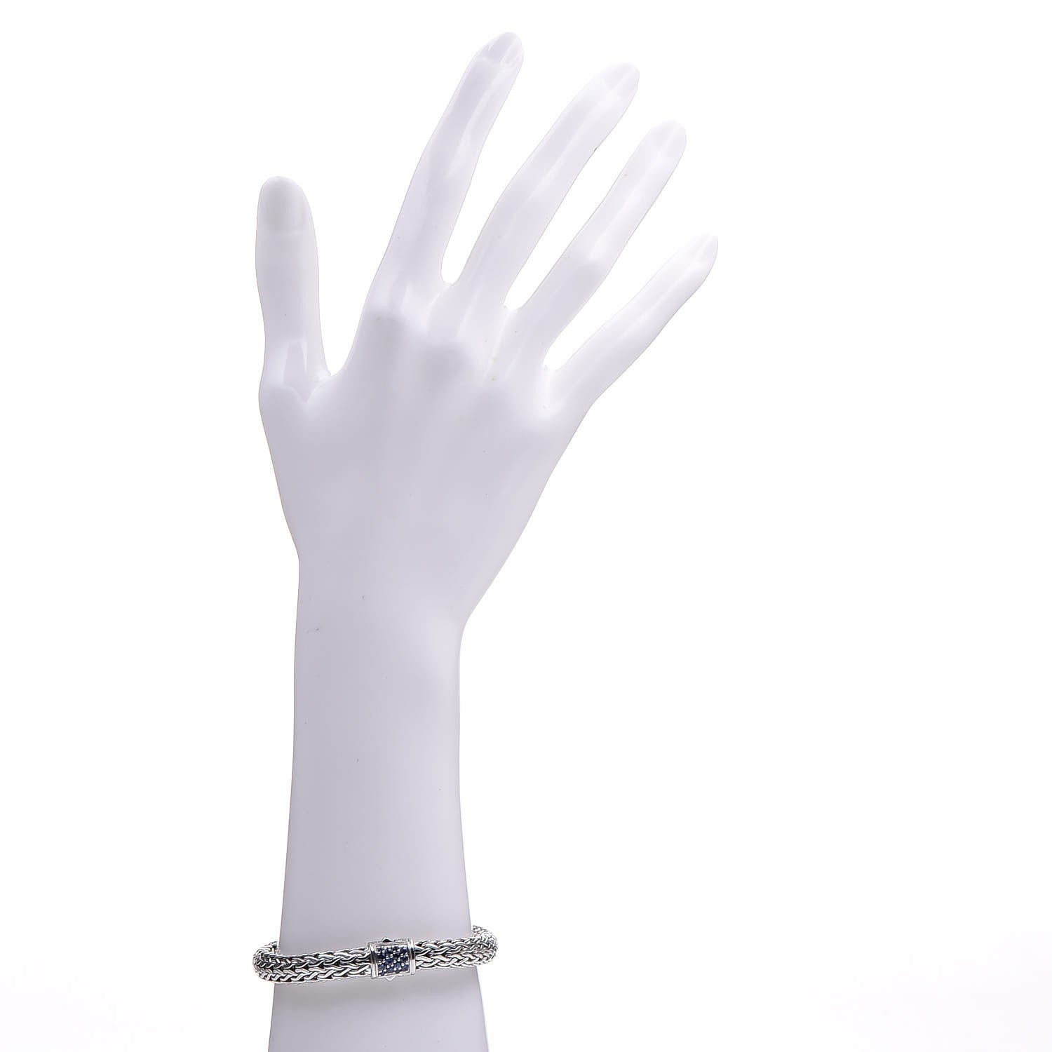 John Hardy Sterling Silver Blue Sapphire Classic Chain Clasp Bracelet M 2 of 5