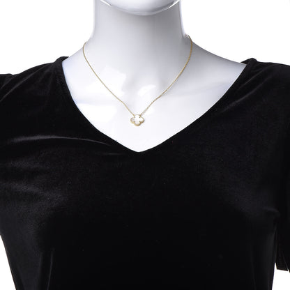 Van Cleef & Arpels 18K Yellow Gold Mother of Pearl Vintage Alhambra Pendant Necklace 2 of 6