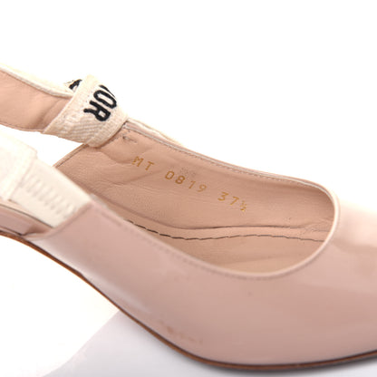 Christian Dior Patent Ribbon J'Adior Slingback 65mm Pumps 37.5 Nude 8 of 14