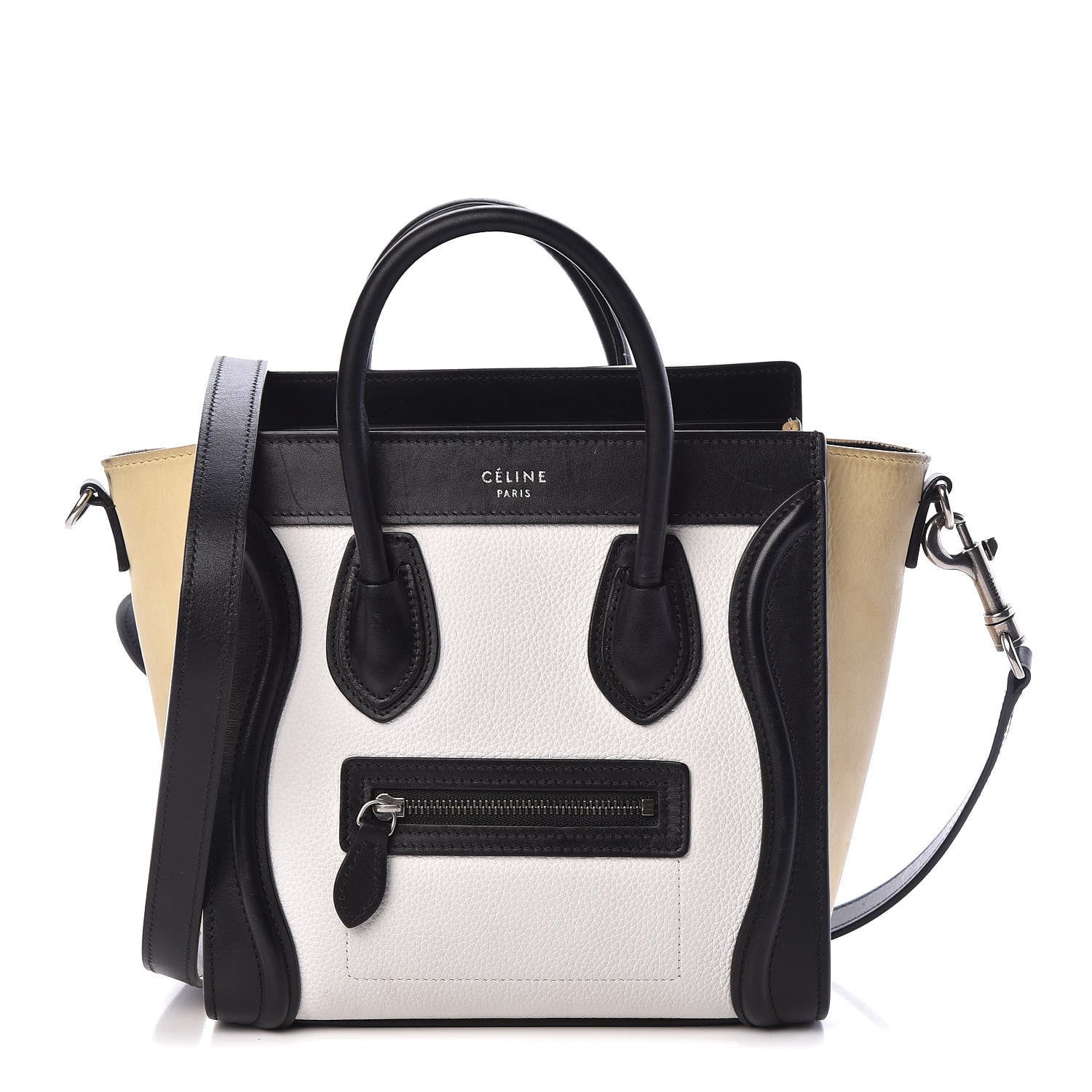 Celine Grained Baby Calfskin Nubuck Nano Tri-Color Luggage White 1 of 11