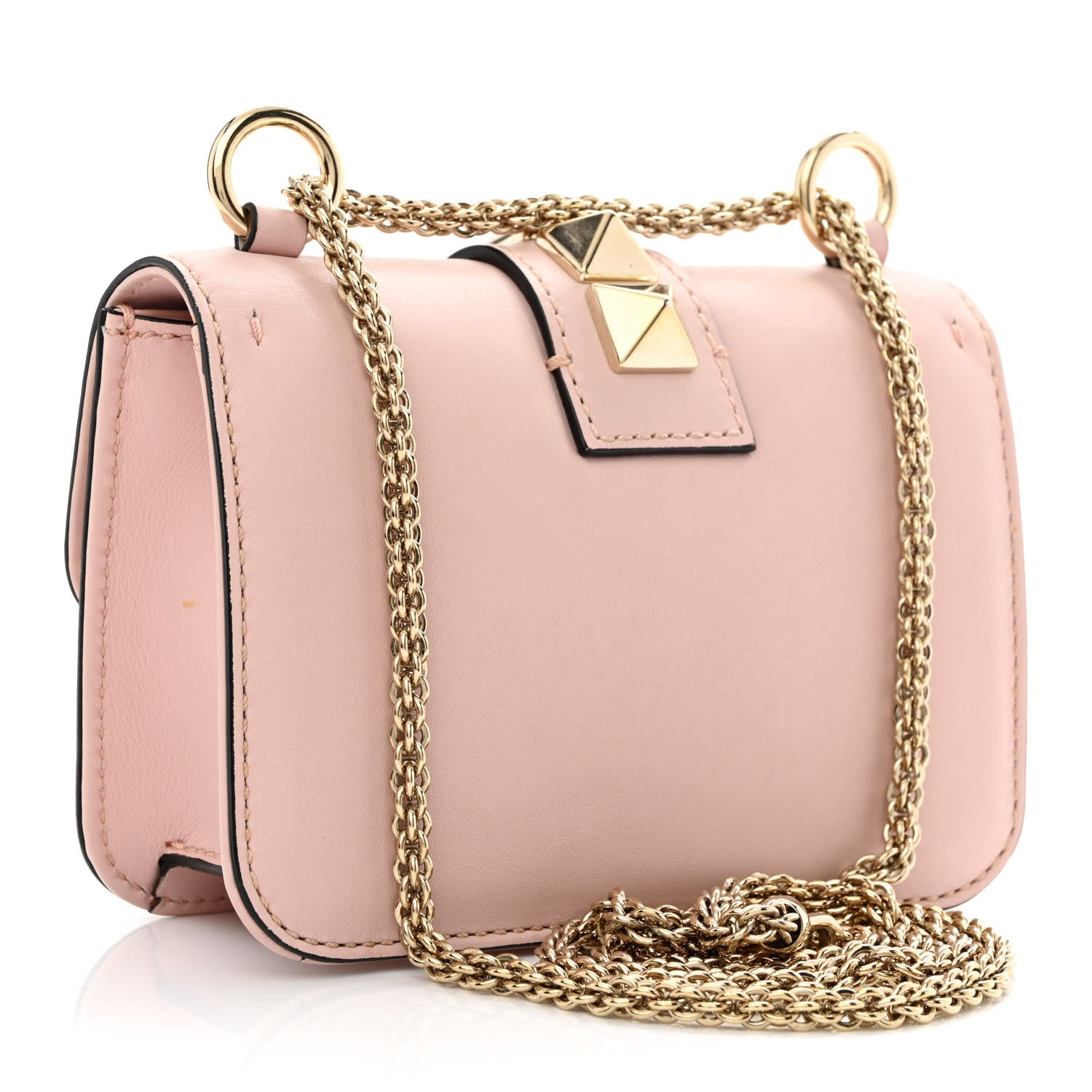 Valentino Garavani Vitello Mini Glam Lock Rockstud Flap Water Rose 2 of 9