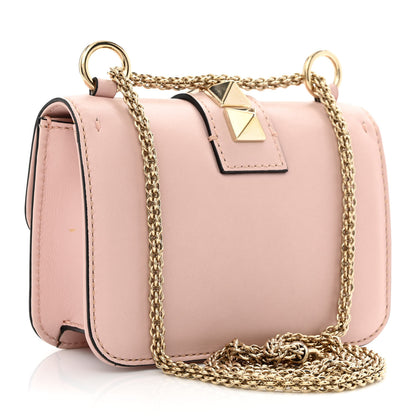 Valentino Garavani Vitello Mini Glam Lock Rockstud Flap Water Rose 2 of 9