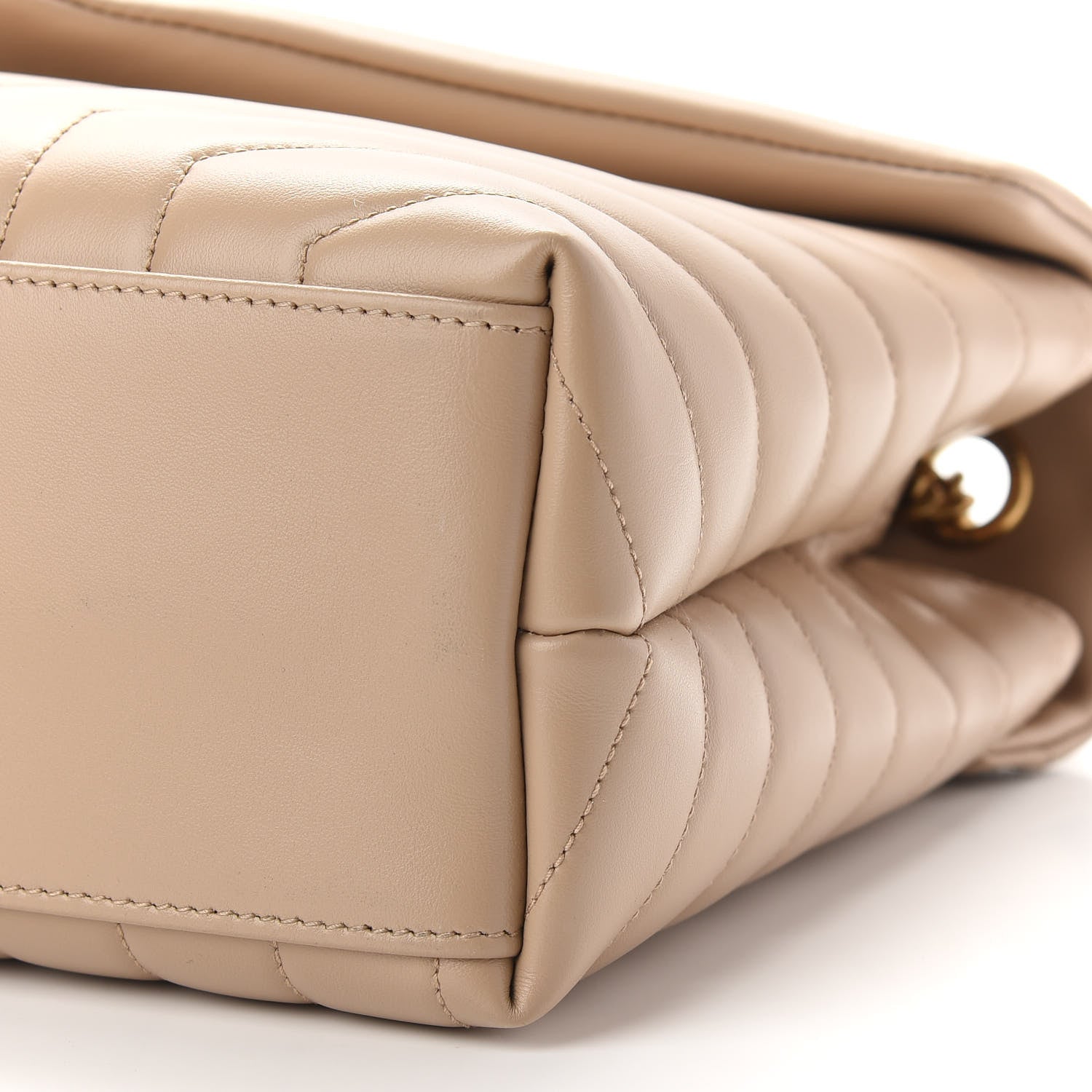 Saint Laurent Calfskin Y Quilted Monogram Medium Loulou Chain Satchel Dark Beige 9 of 9