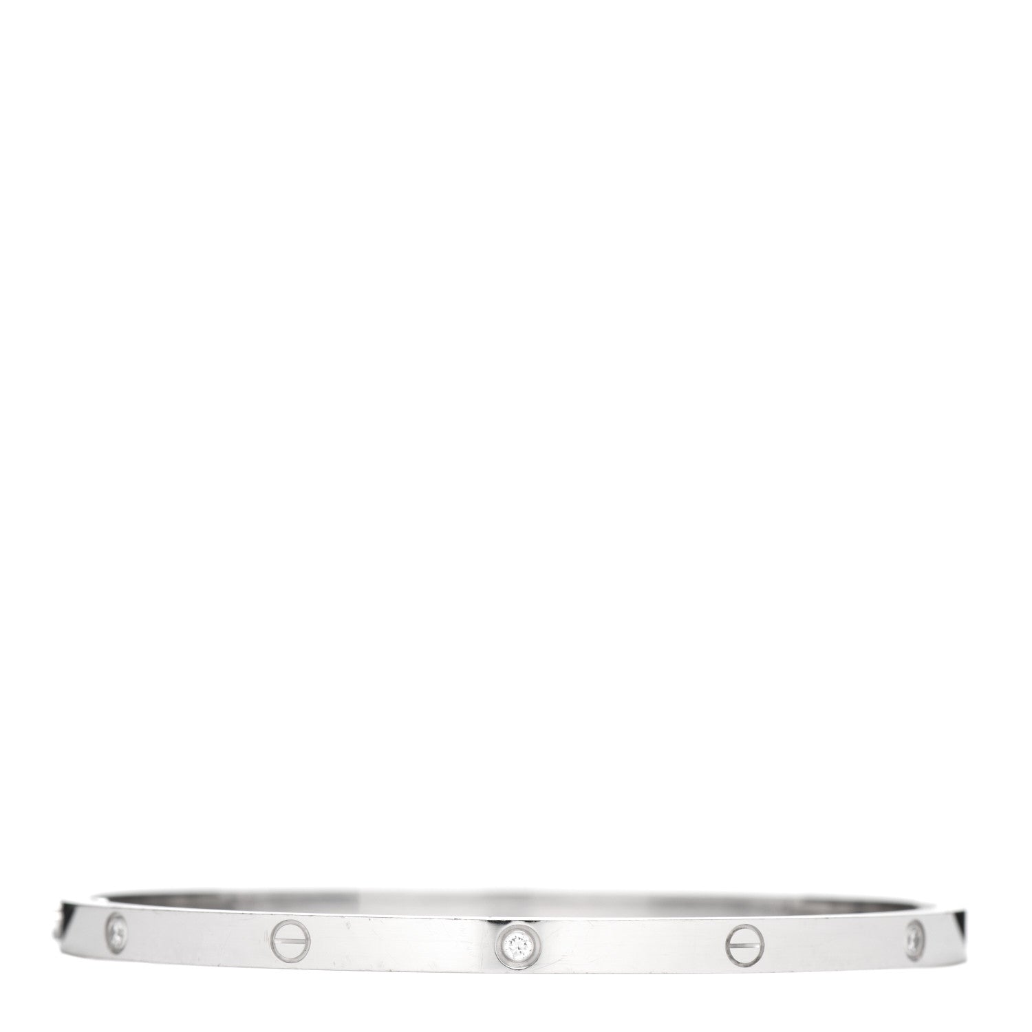 Cartier 18K White Gold 6 Diamond Small LOVE Bracelet 18 1 of 5