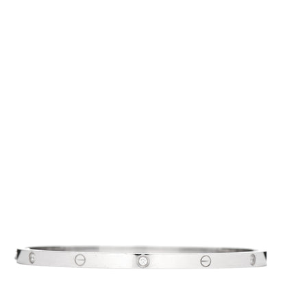 Cartier 18K White Gold 6 Diamond Small LOVE Bracelet 18 1 of 5