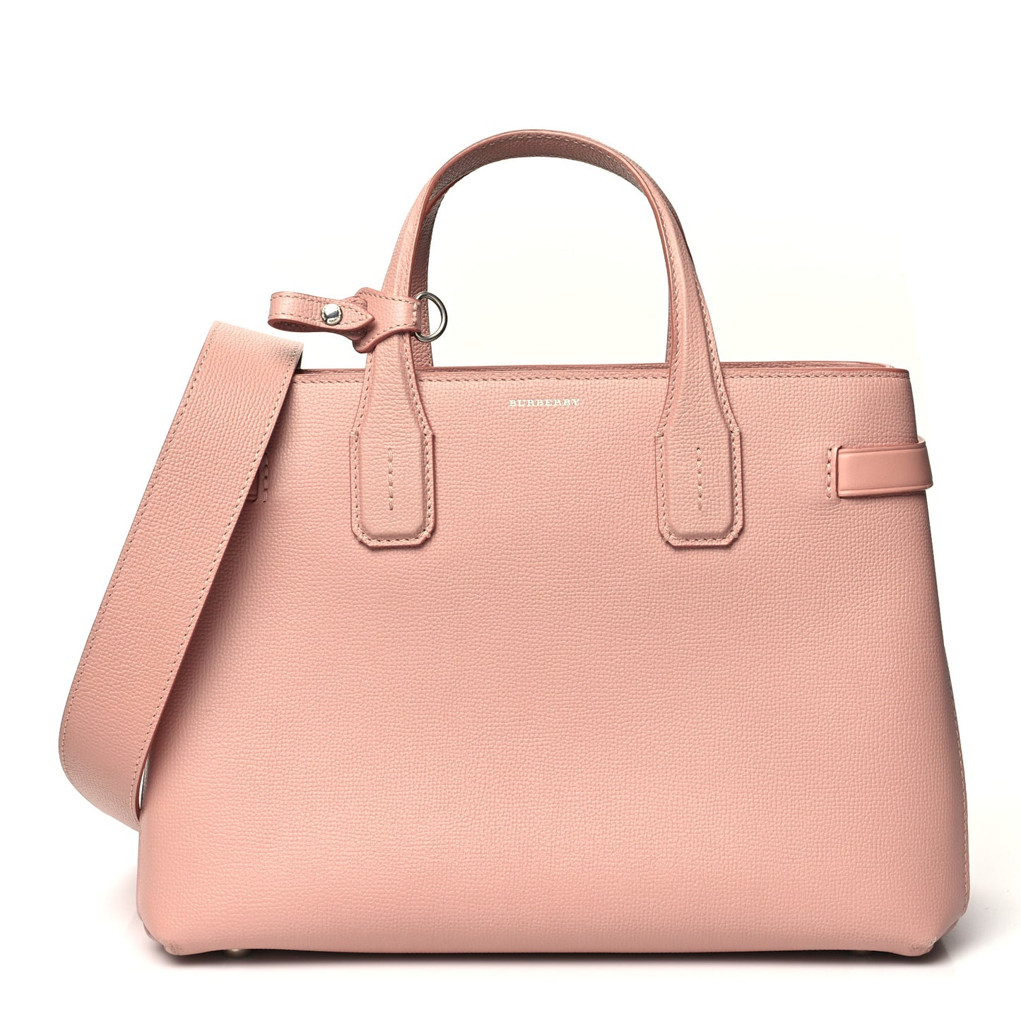 Grainy Calfskin House Check Medium Banner Tote Ash Rose