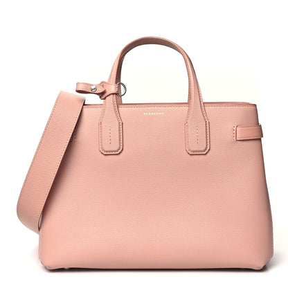 Burberry Grainy Calfskin House Check Medium Banner Tote Ash Rose 1 of 10