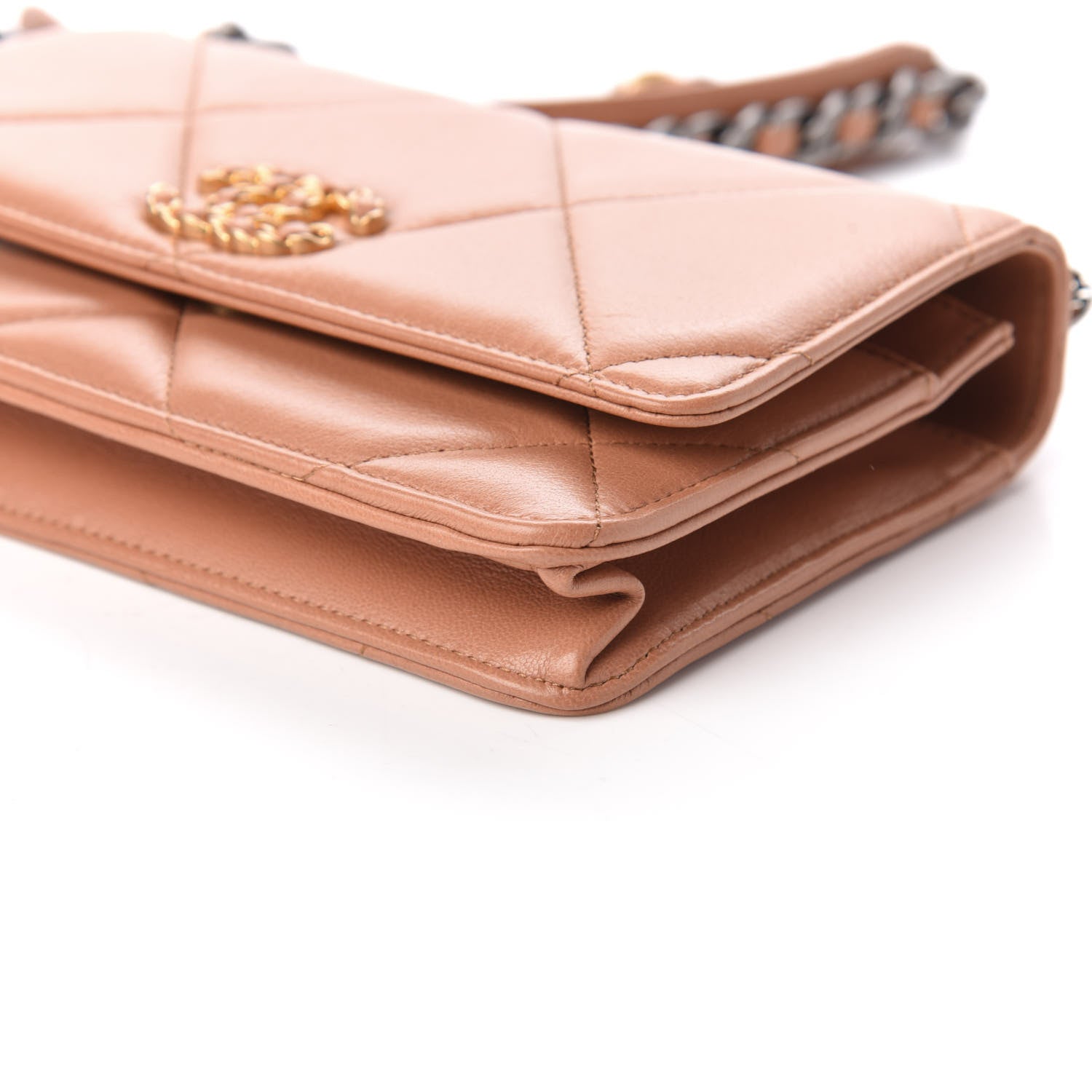 Chanel Lambskin Quilted 19 Wallet On Chain WOC Brown 7 of 10