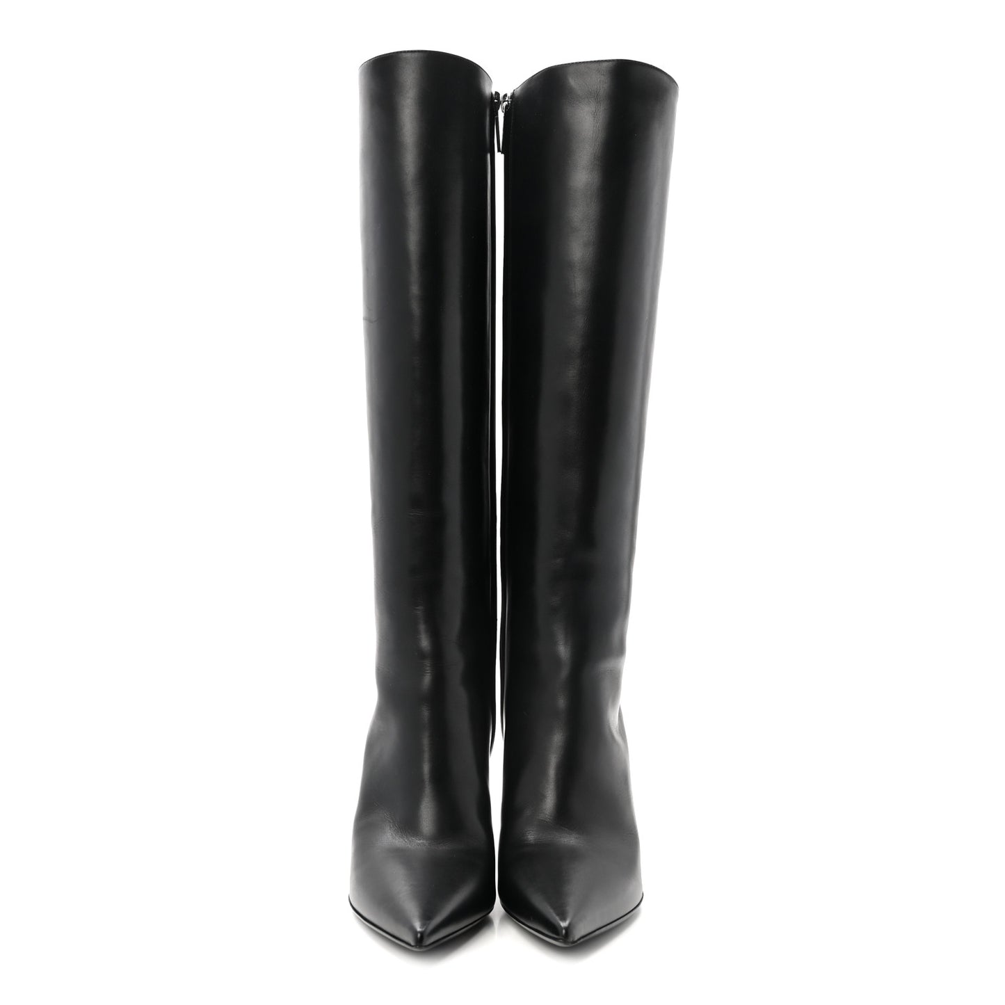 Calfskin Cherie Pointy Toe Tall Boots 37 Black