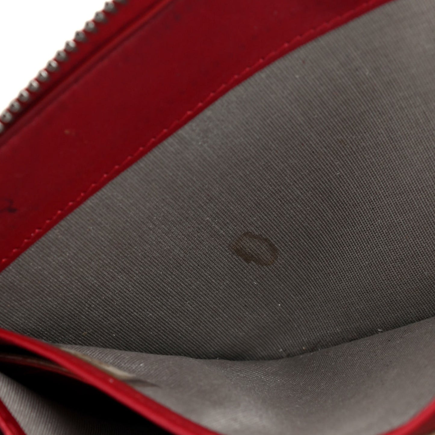 Patent Quilted Brilliant Zip Around Wallet Red