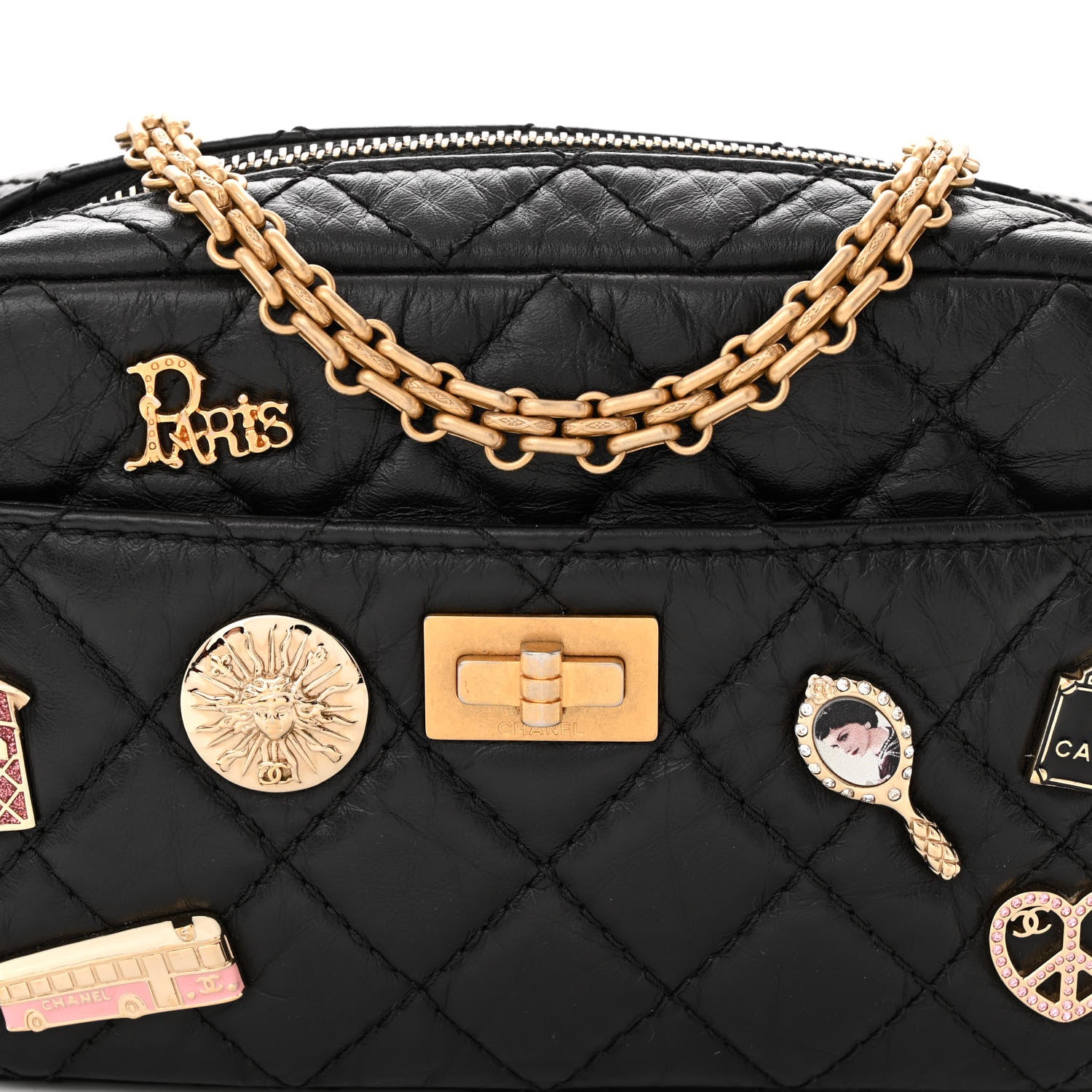 Chanel Aged Calfskin Quilted Mini Lucky Charm Reissue Camera Case Black 8 of 10