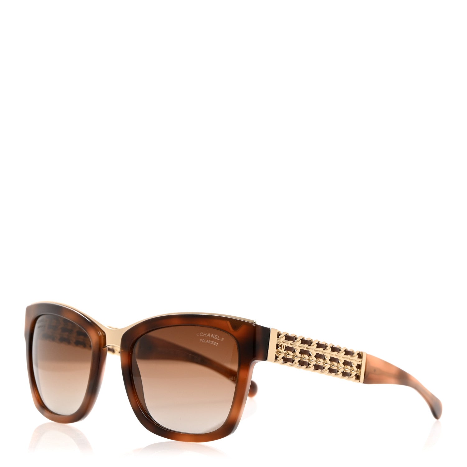 Chanel Square Polarized Chain Sunglasses 5362-Q Tortoise 1 of 8