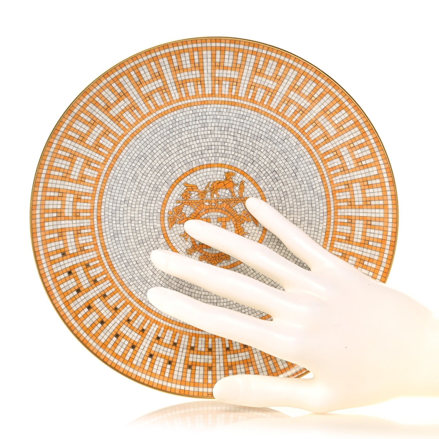 Hermes Porcelain Mosaique au 24 Dessert Plate Set of 2 2 of 8