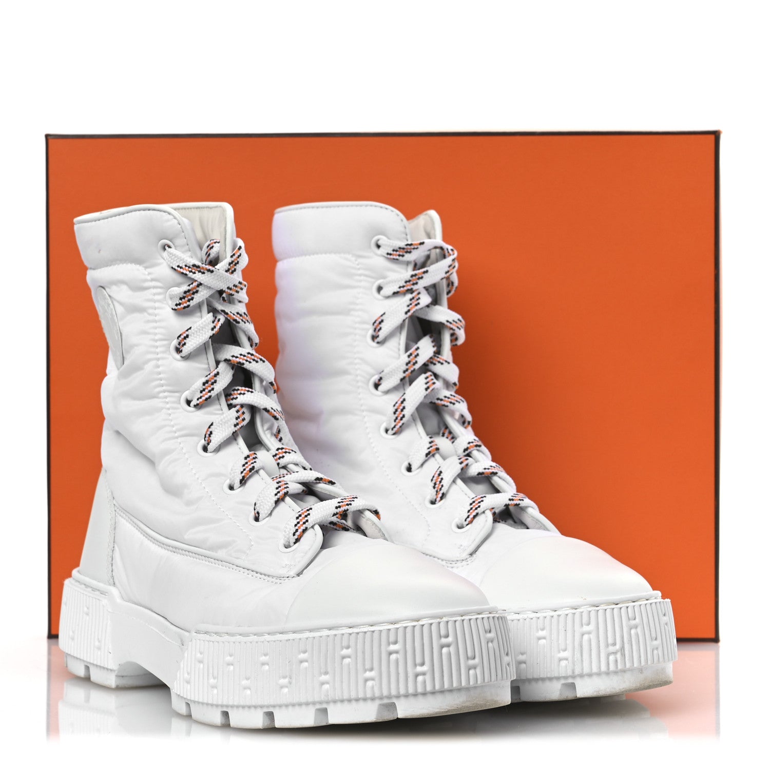 Hermes Calfskin Parachute Fresh Ankle Boots 37 White 14 of 14