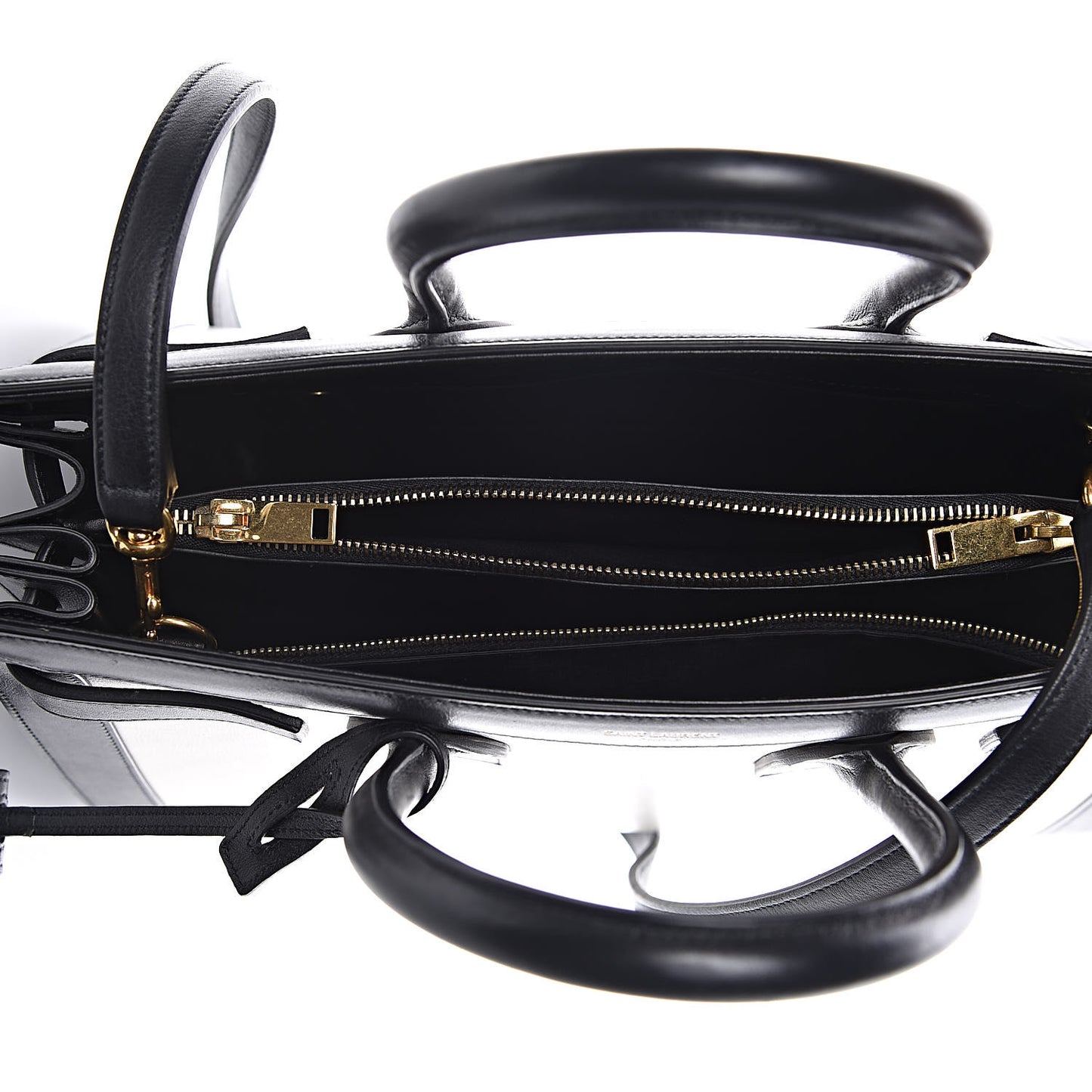 Calfskin Bicolor Small Sac De Jour White Black