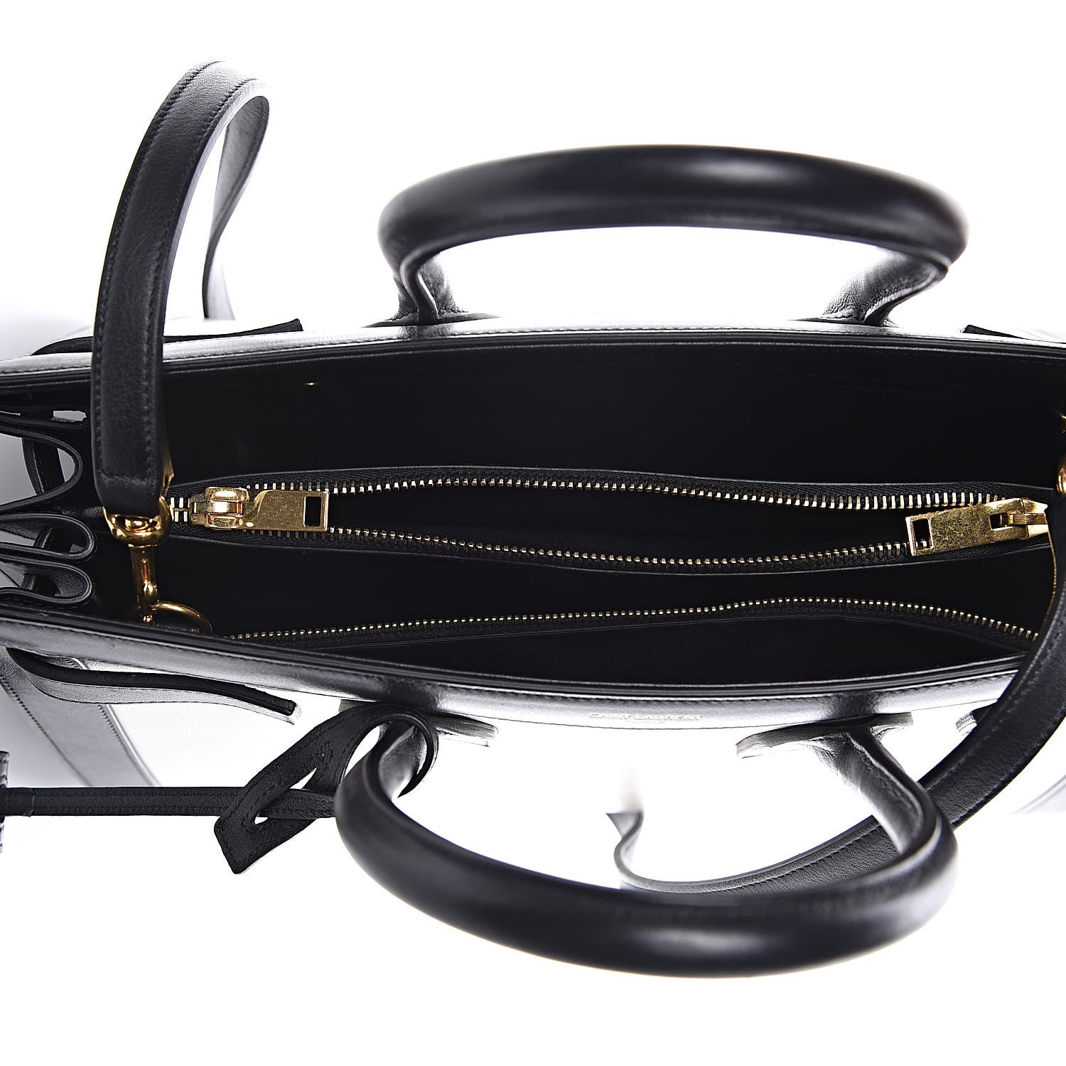 Saint Laurent Calfskin Bicolor Small Sac De Jour White Black 5 of 8