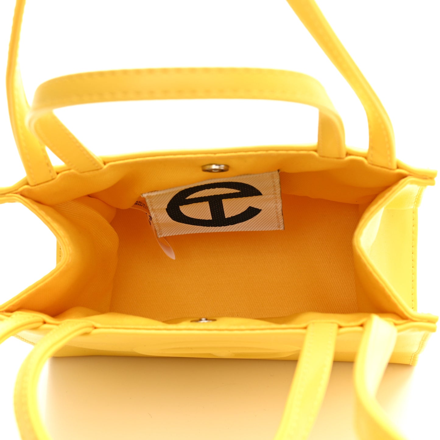 Vegan Leather Small Shopping Bag Yellow