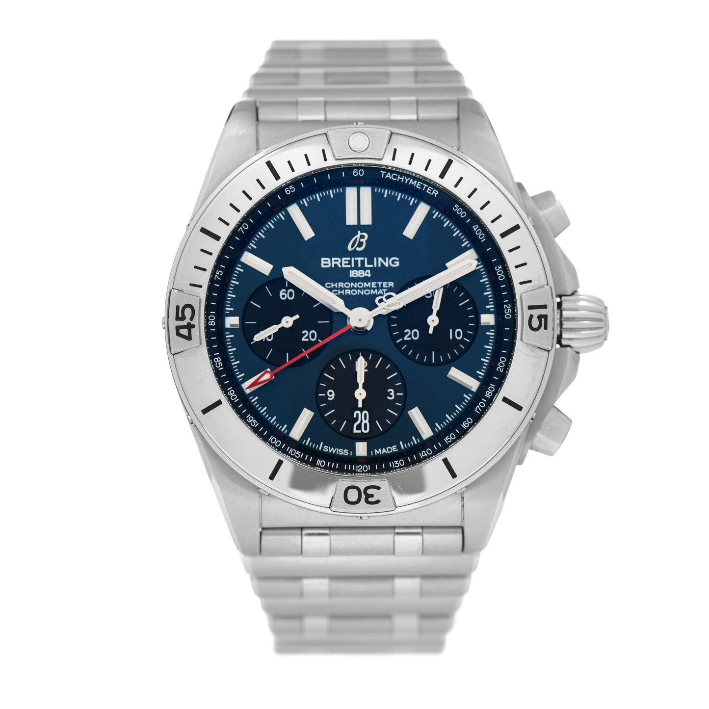 Stainless Steel 42mm Chronomat B01 Automatic Watch Blue AB0134