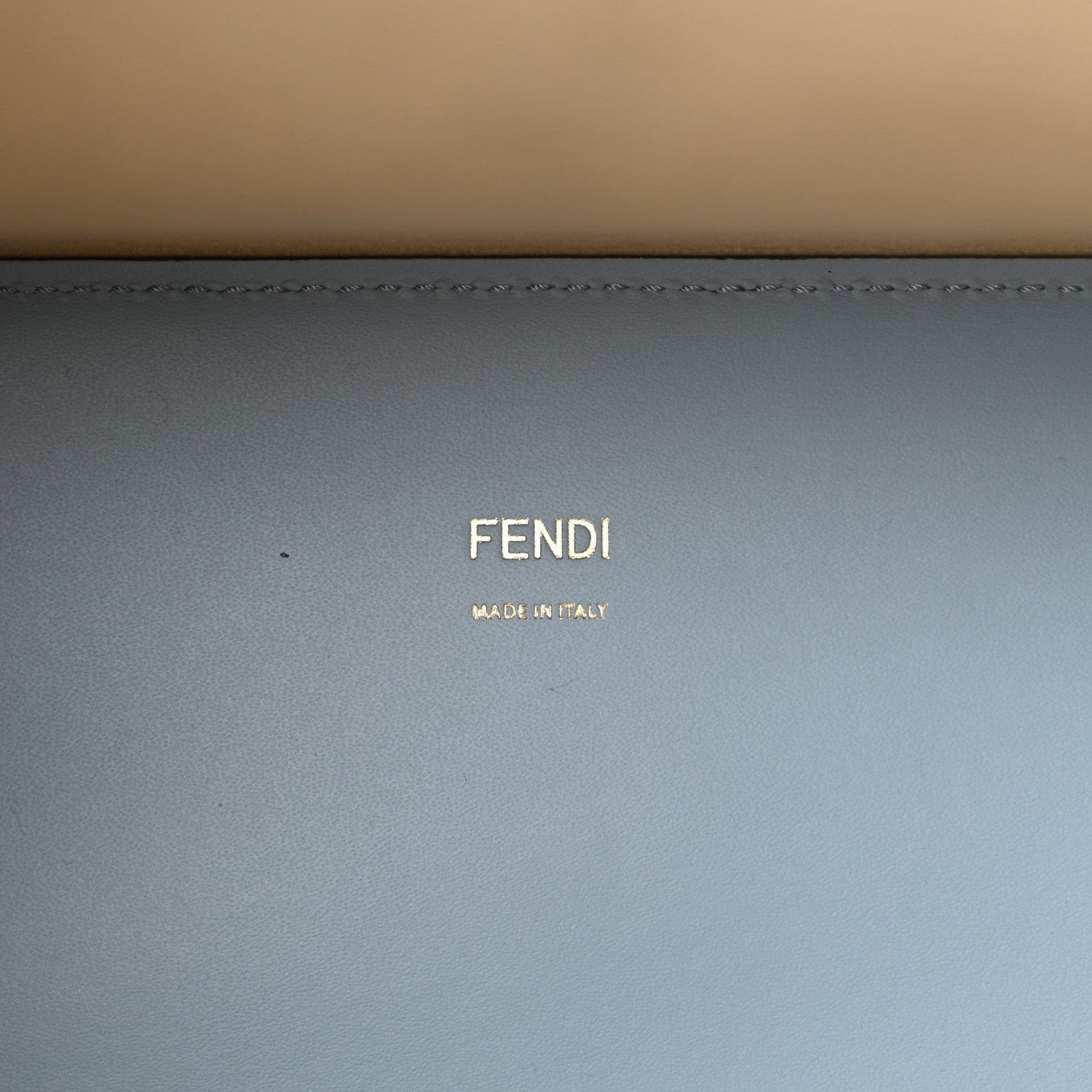 Fendi Vitello King Plexiglass Logo Embossed Medium Fendi Sunshine Shopper Tote Azzurro Baby 6 of 10