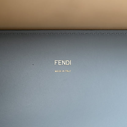 Fendi Vitello King Plexiglass Logo Embossed Medium Fendi Sunshine Shopper Tote Azzurro Baby 6 of 10