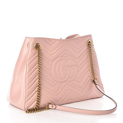 Gucci Calfskin Matelasse Medium GG Marmont Shoulder Tote Bag Perfect Pink 3 of 10