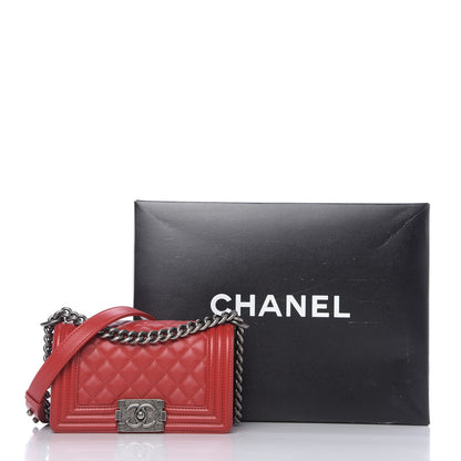 Chanel Calfskin Quilted Small Boy Flap Red 11 of 11
