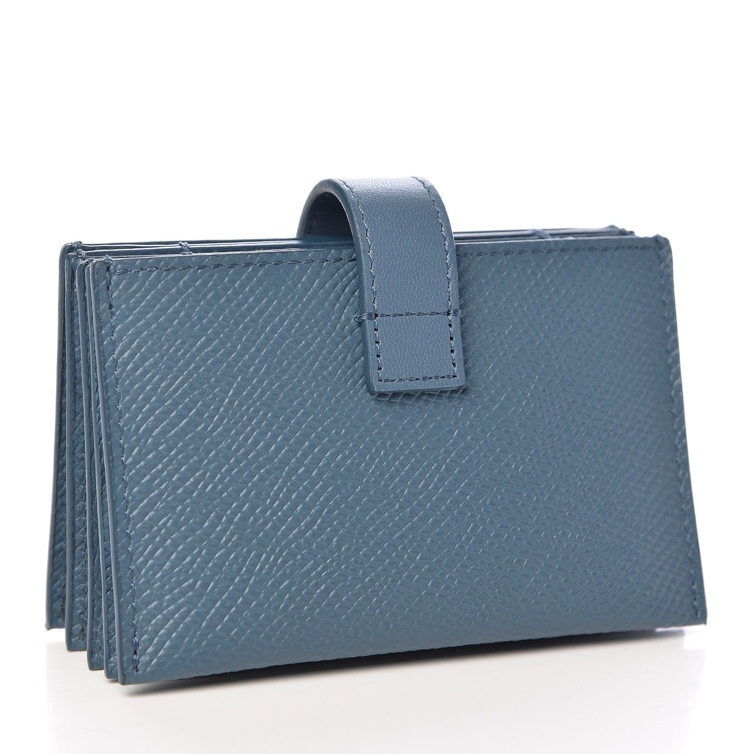 Celine Grained Calfskin Strap Accordion Cardholder Slate Blue 3 of 8