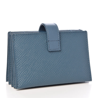 Celine Grained Calfskin Strap Accordion Cardholder Slate Blue 3 of 8