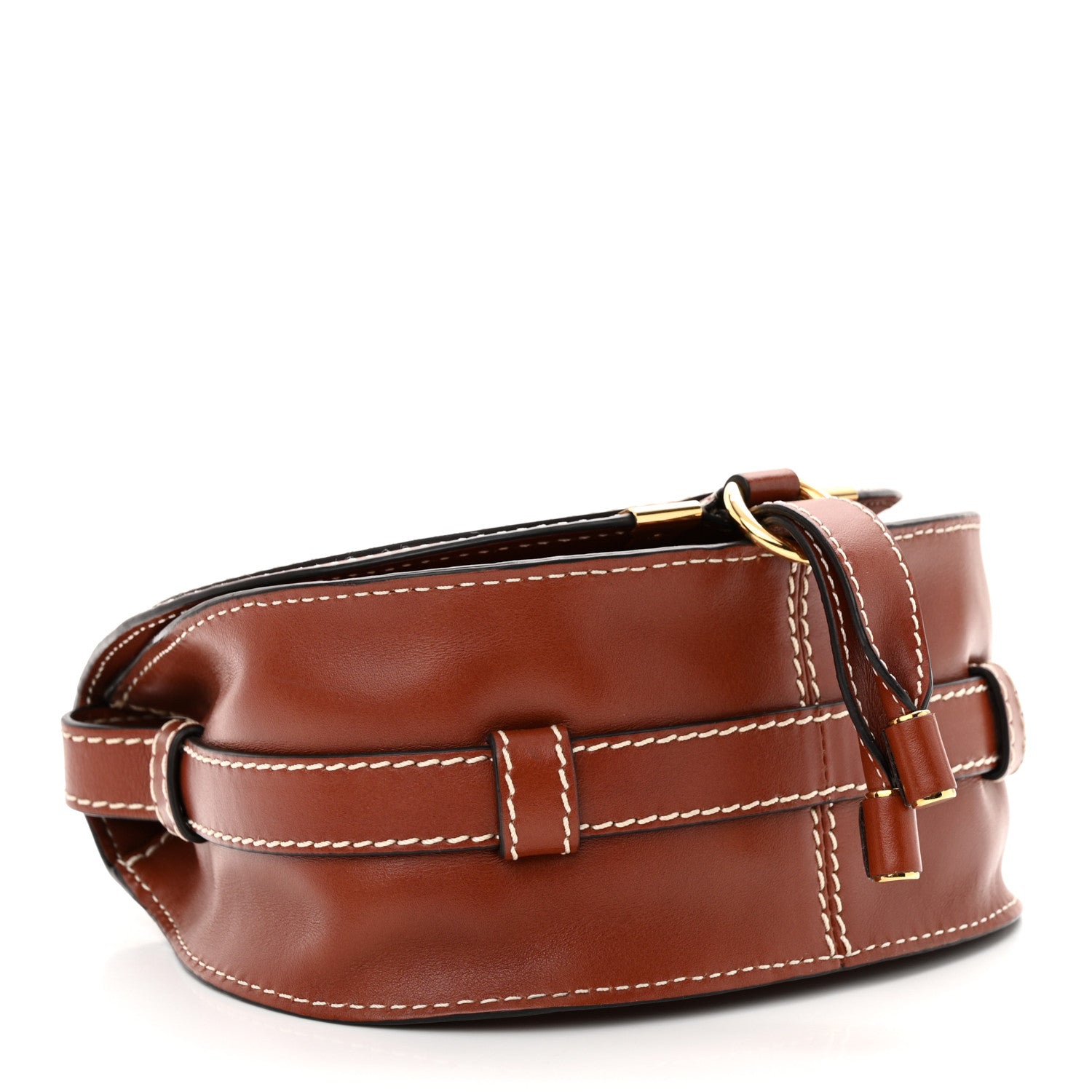 Chloe Shiny Calfskin Small Marcie Saddle Bag Brown 4 of 11