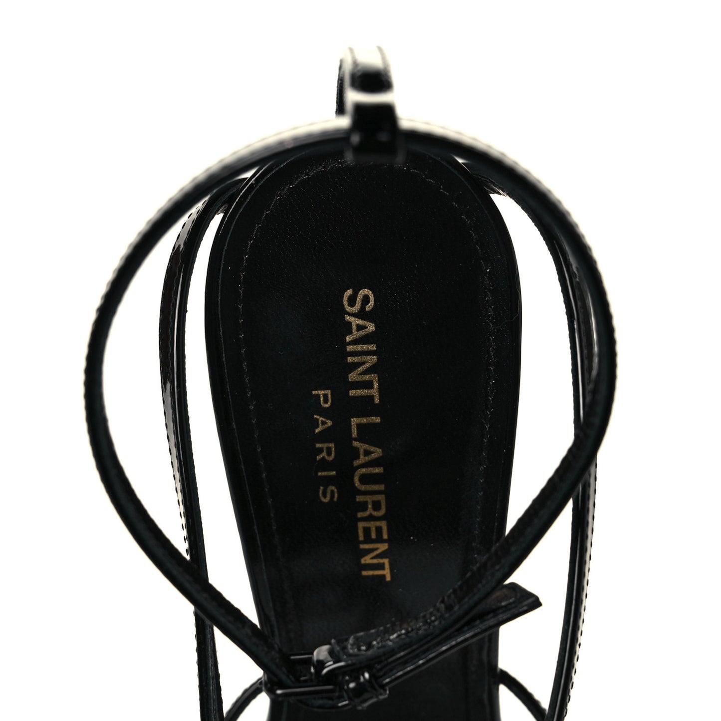 Patent Calfskin Cassandra 100 Sandals 39 Black