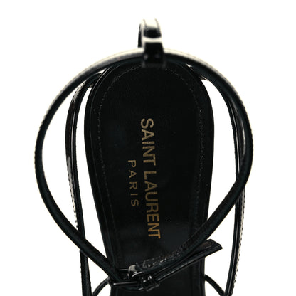 Saint Laurent Patent Calfskin Cassandra 100 Sandals 39 Black 7 of 7