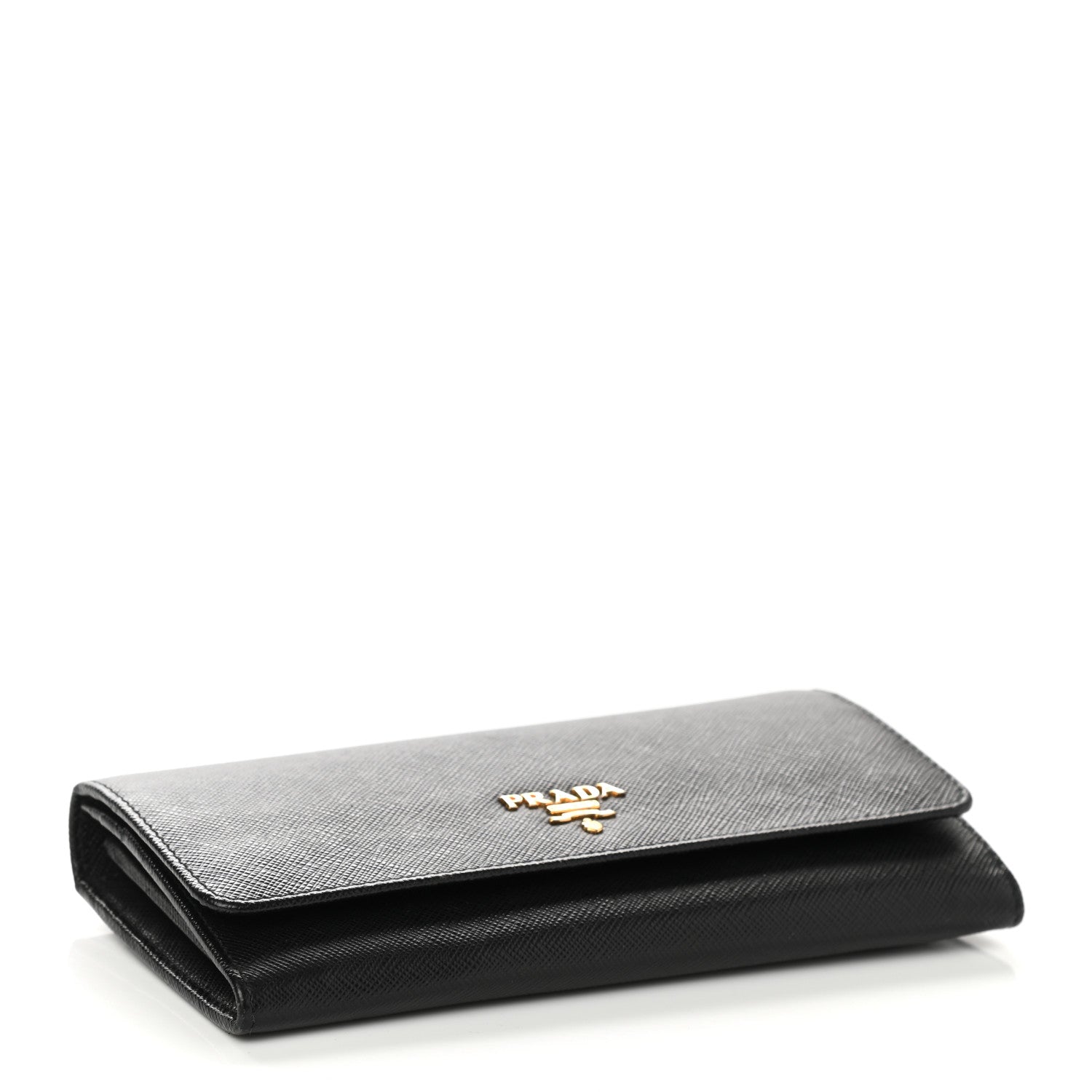 Prada Saffiano Metal Continental Flap Wallet Black 5 of 8