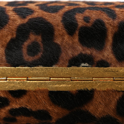 Alexander McQueen Leopard Print Calf Hair Skull Box Clutch 11 of 11