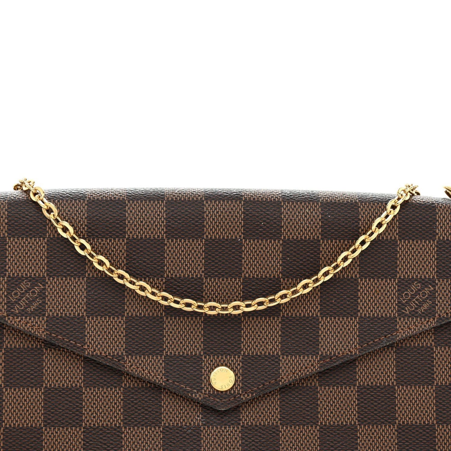 Louis Vuitton Damier Ebene Pochette Felicie Chain Wallet 8 of 15