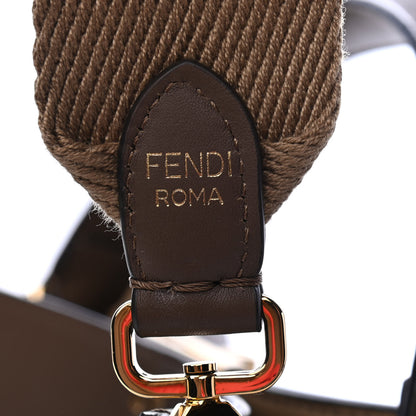 Fendi Vitello Seta Glazed Fabric FF 1974 Medium Peekaboo X-Lite Maya Mogano Panna 6 of 7