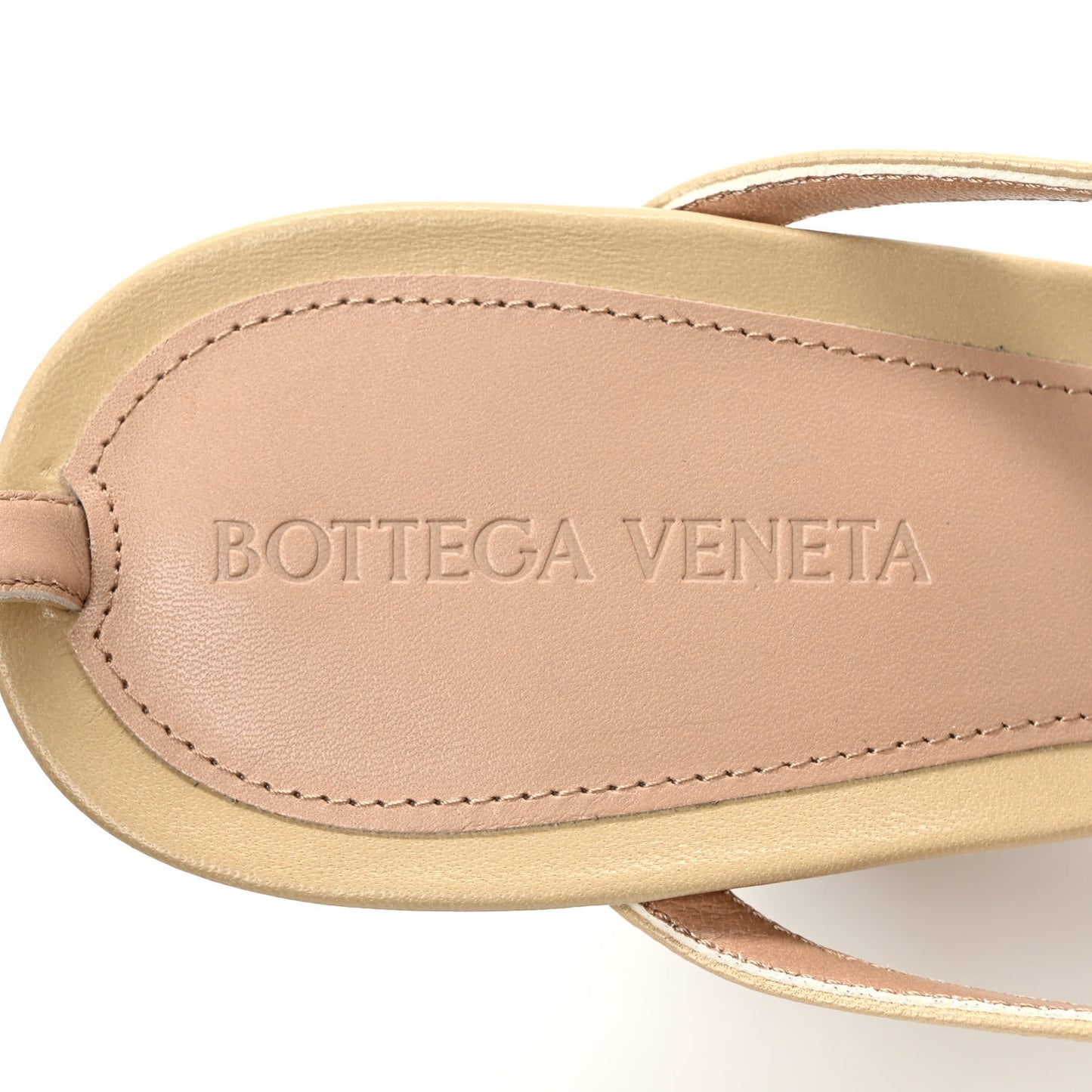 Lambskin Stretch Lounge Wedge Sandals 40 Cane Sugar